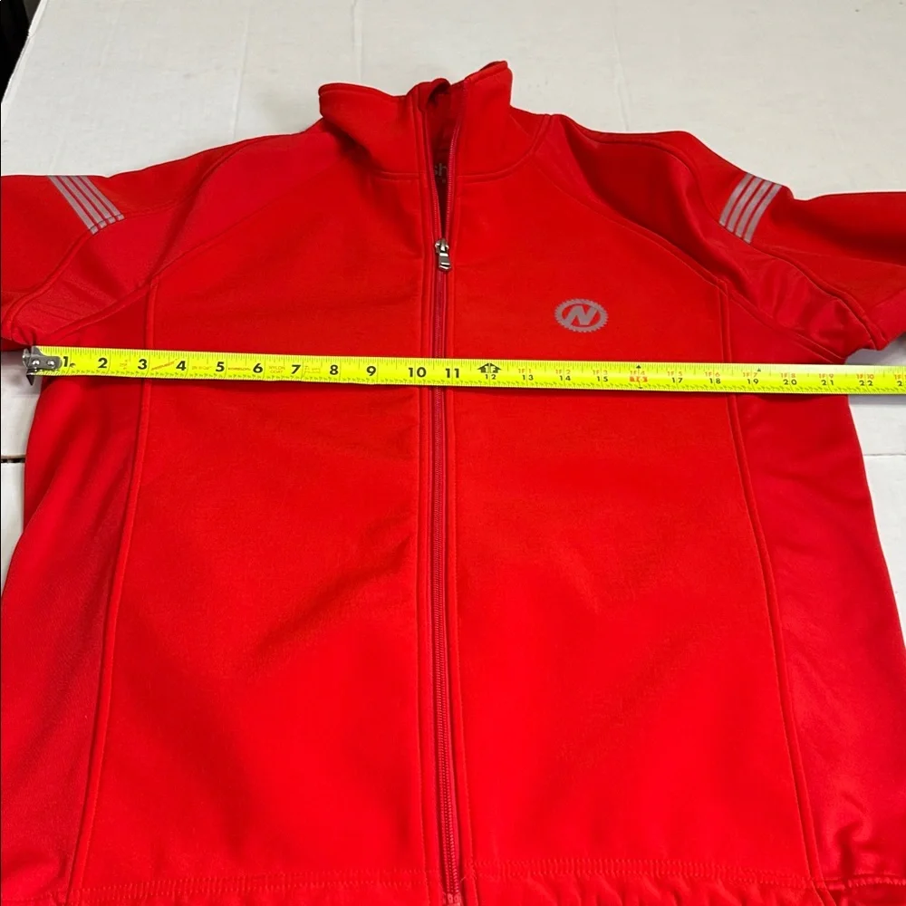 NASHBAR Men's Athletic Reflective Full‎ Zip Red Softshell Cycling Jacket Medium